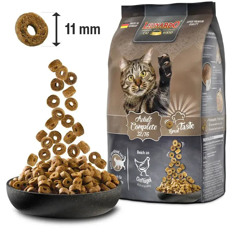 LEONARDO® Adult Complete 32/16 | Pienso para gatos en Gabo y Gordo Pet Shop, tienda online en las Islas Canarias, España, tienda online para mascotas, perros, gatos, conejos, tortugas, animales, accesorios para mascotas en general.