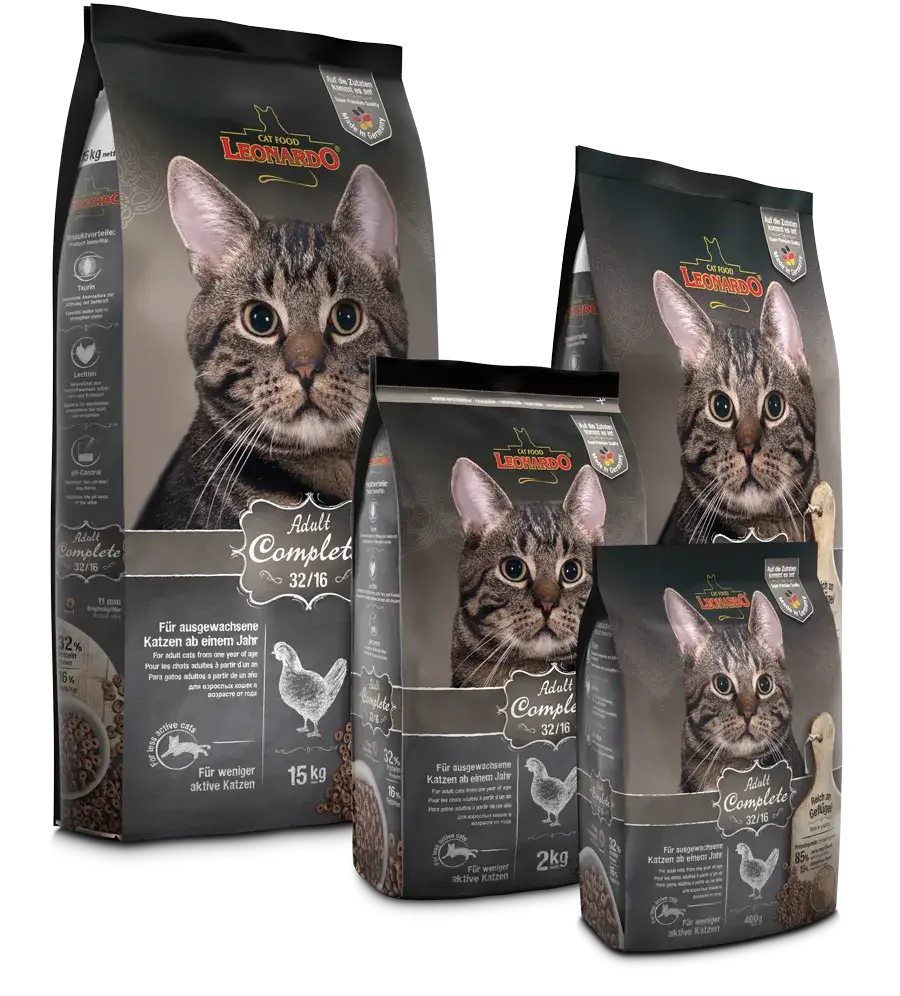 LEONARDO® Adult Complete 32/16 | Pienso para gatos en Gabo y Gordo Pet Shop, tienda online en las Islas Canarias, España, tienda online para mascotas, perros, gatos, conejos, tortugas, animales, accesorios para mascotas en general.