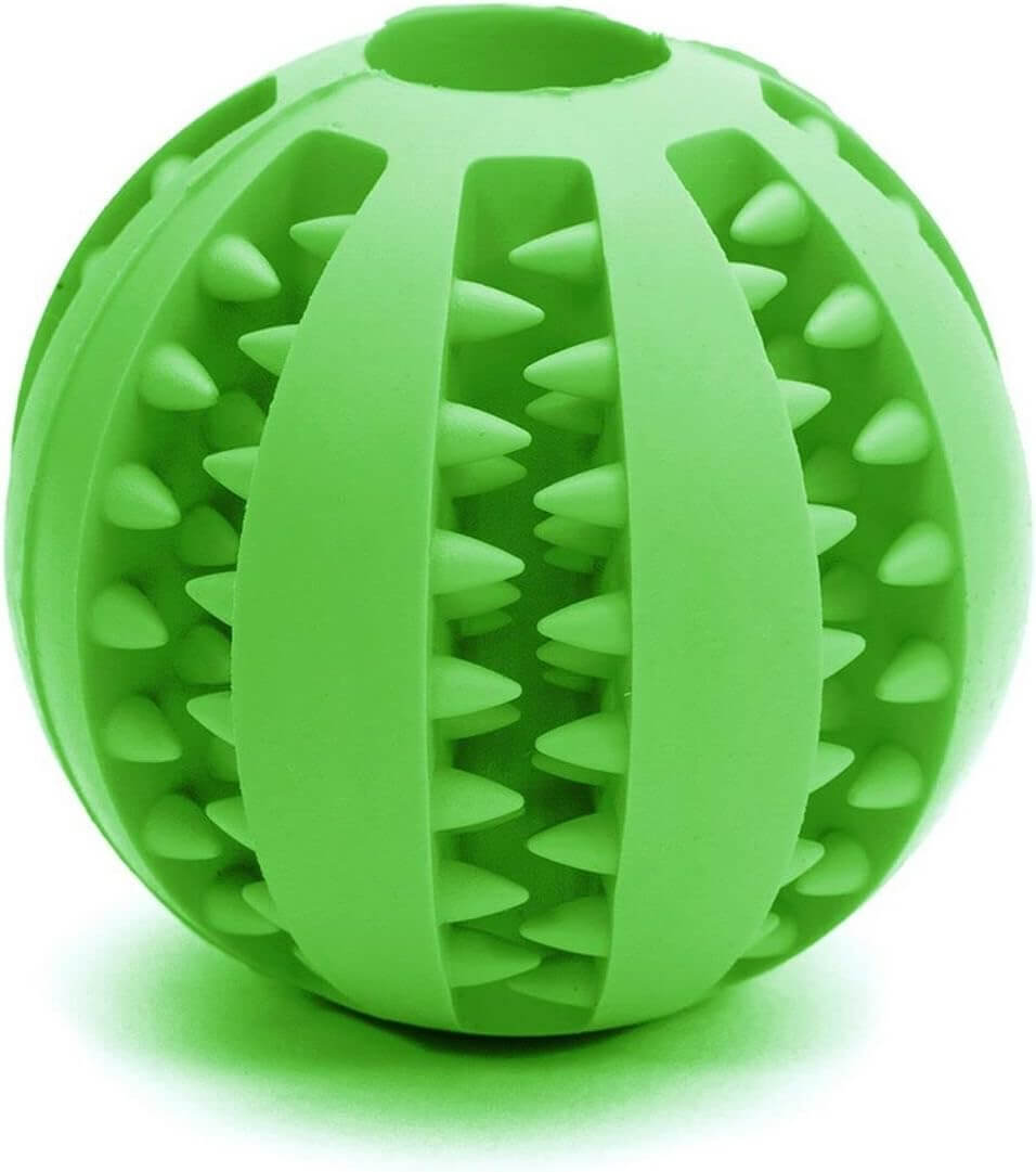 Pelota de caucho para limpieza dental de perros Gloria en tamaños de 5 y 7 cm