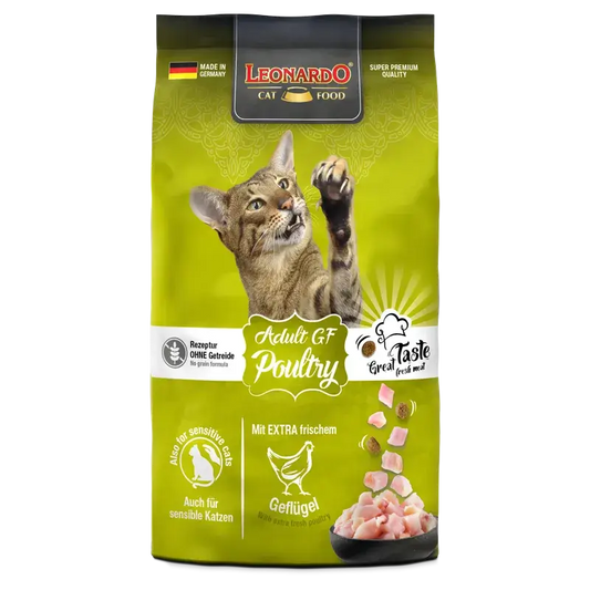 LEONARDO® Adult GF Poultry | Pienso para gatos en Gabo y Gordo E Shop, la mejor tienda online en Gran Canaria, Islas Canarias, España, tienda online para mascotas, perros, gatos, conejos, tortugas, animales, accesorios para mascotas en general. 
Gabo y Gordo E Shop is the best online pet shop in Gran Canaria, Canary Islands, Spain.