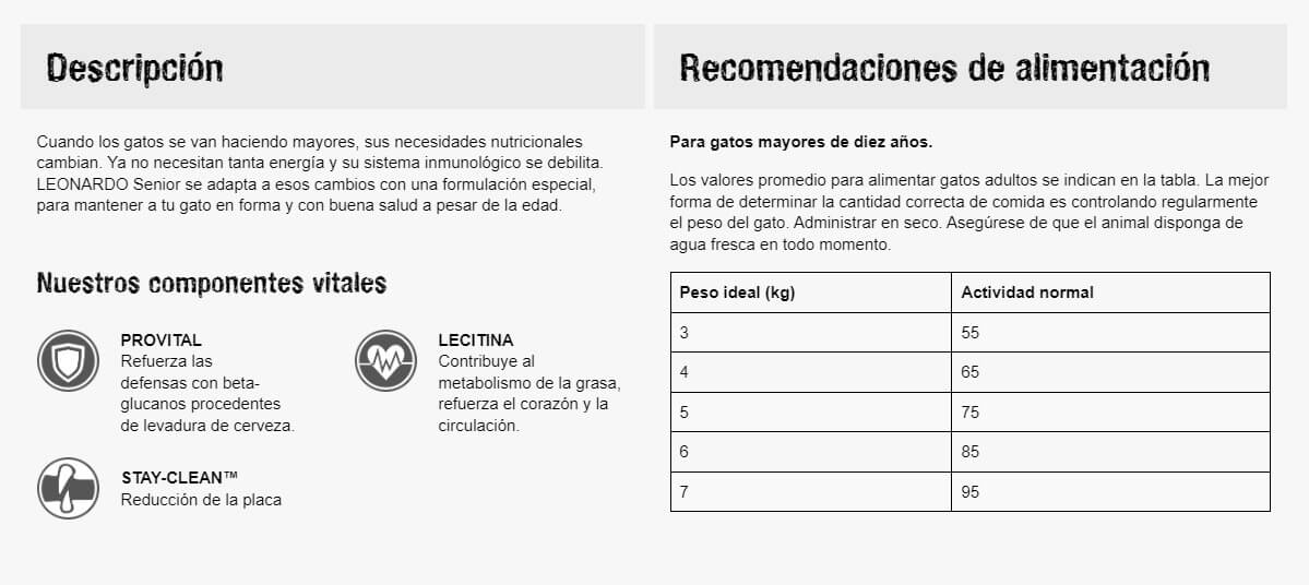 LEONARDO® Adult Senior | Pienso para gatos en Gabo y Gordo E Shop, la mejor tienda online en Gran Canaria, Islas Canarias, España, tienda online para mascotas, perros, gatos, conejos, tortugas, animales, accesorios para mascotas en general.
Gabo y Gordo E Shop is the best online pet shop in Gran Canaria, Canary Islands, Spain.