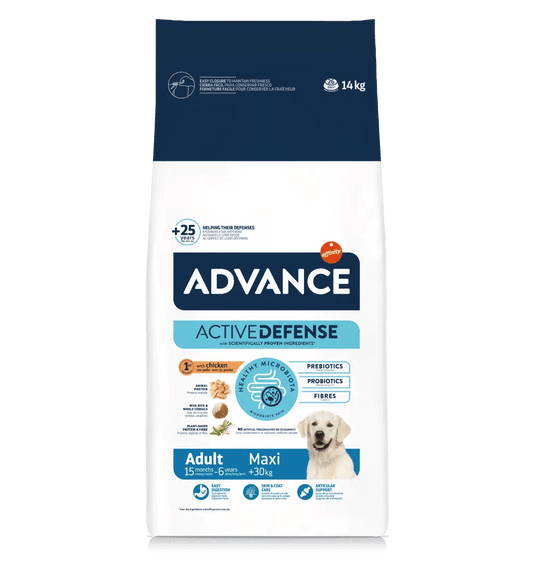 Saco de 14 kg de pienso ADVANCE Adult Maxi con pollo y arroz para perros adultos de razas grandes.