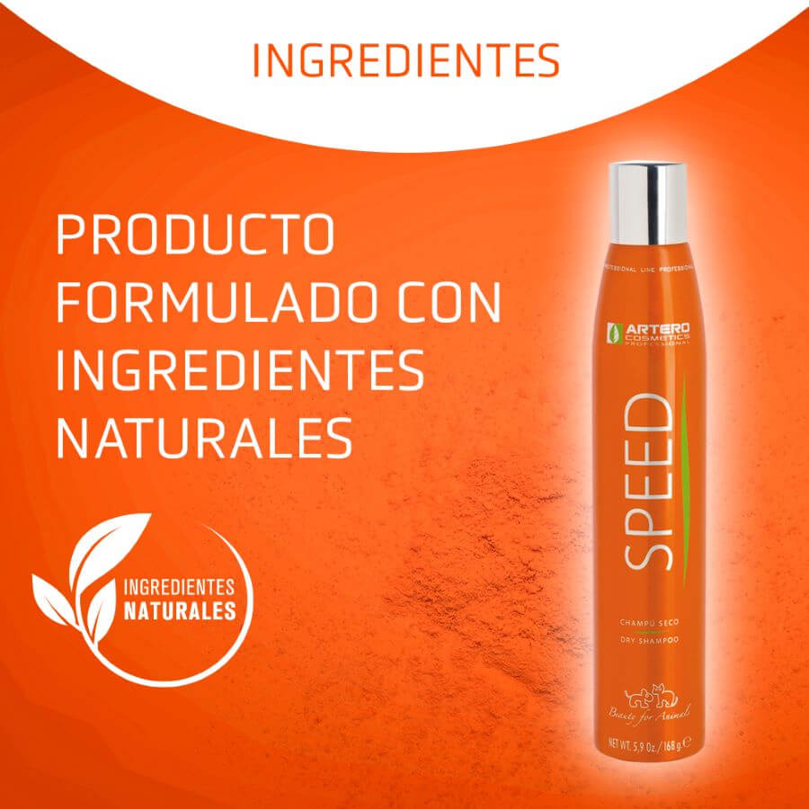 Champú seco Artero Speed 300 ml en spray para limpieza sin agua en perros y gatos