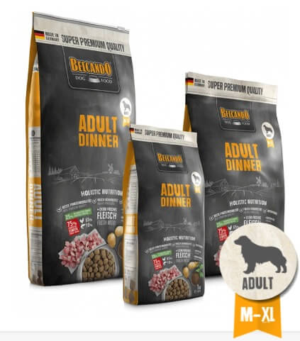 BELCANDO Adult Dinner pienso con carne fresca de ave para perros adultos medianos y grandes con actividad normal