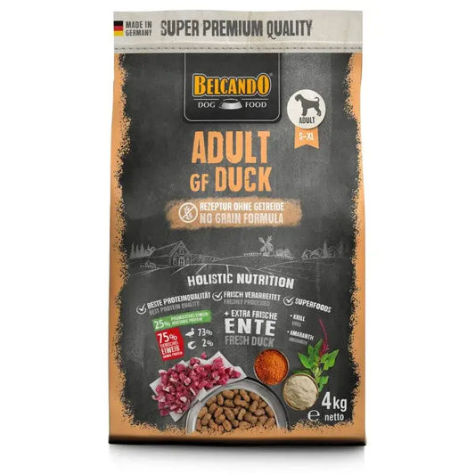 BELCANDO Adult Grain Free Duck pienso sin cereales con 40 % de pato fresco y amaranto para perros adultos