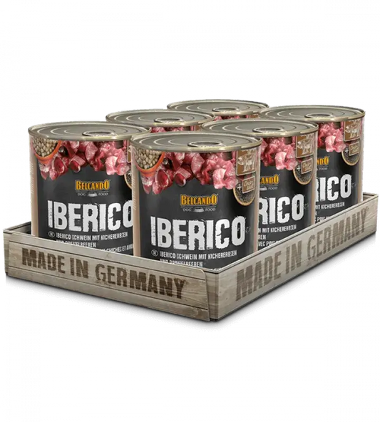 Comida húmeda BELCANDO Ibérico con Garbanzos y Arándanos para perros adultos sin cereales