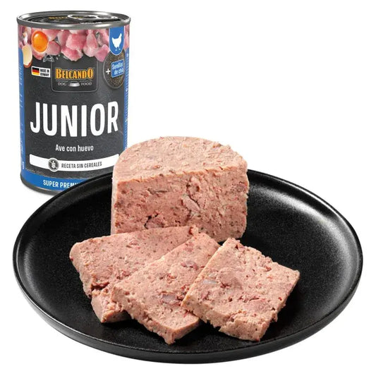 BELCANDO Junior Ave con Huevo alimento húmedo sin cereales para cachorros