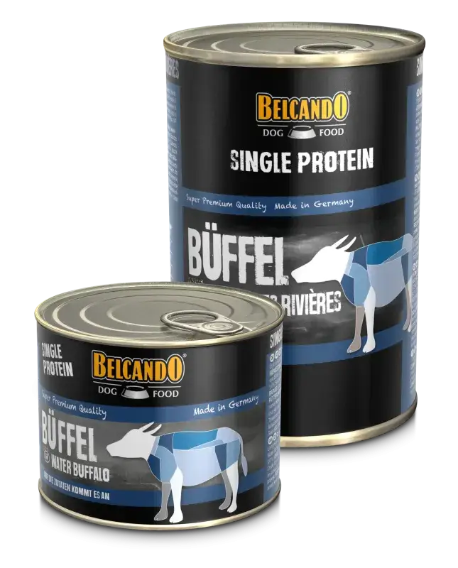 BELCANDO Single Protein Búfalo – Alimento húmedo monoproteico premium para perros adultos, ideal para dietas de eliminación e intolerancias.