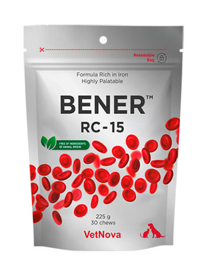 BENER RC suplemento vitamínico mineral con hierro para perros y gatos recuperación inapetencia anemia VetNova