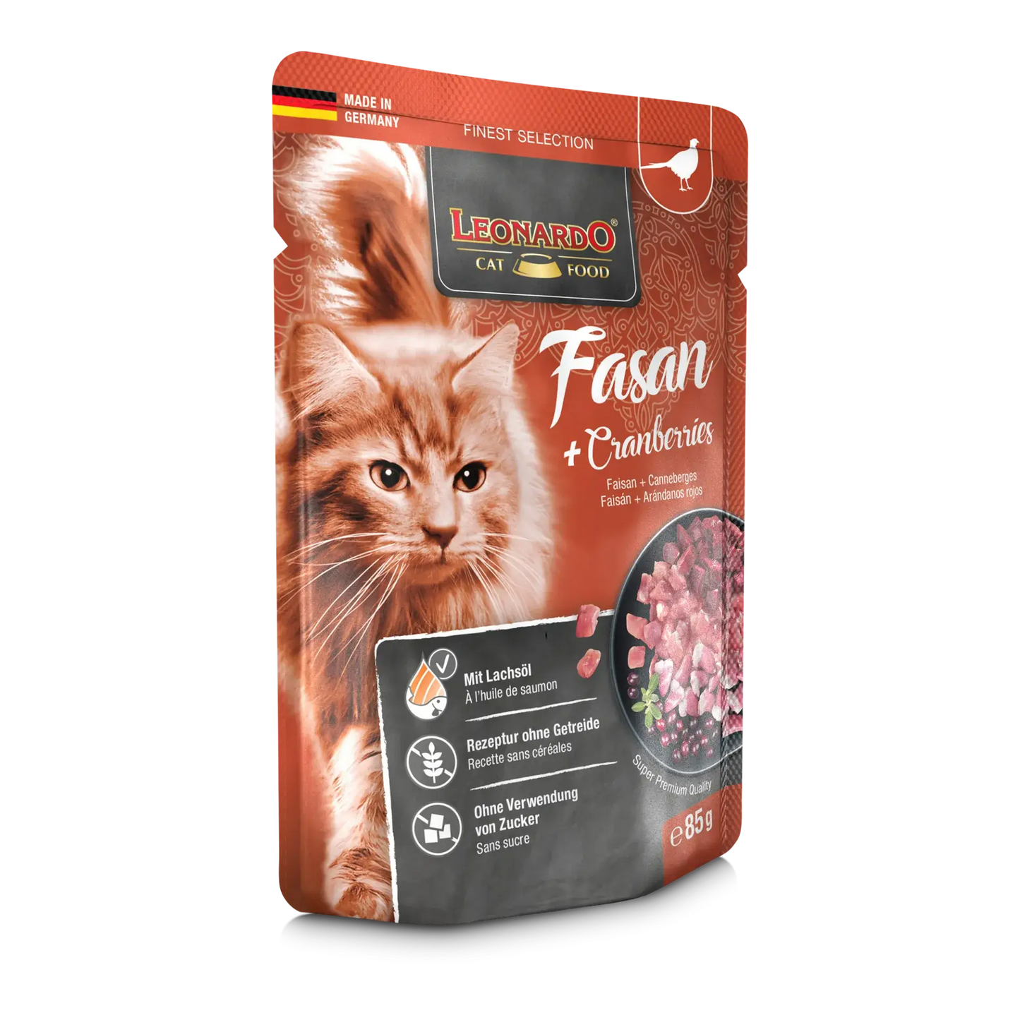 LEONARDO Finest Selection menu de Faisán + Arándanos rojos. Gabo y Gordo E Shop, la mejor tienda online en las Islas Canarias, España, tienda online para mascotas, perros, gatos, conejos, tortugas, animales, accesorios para mascotas en general.