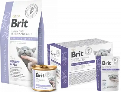 BRIT Grain Free Vet Diets Cat Gastrointestinal pack de 6 latas de 200 g para gatos y gatitos con problemas digestivos disponible en Gabo y Gordo E Shop Canarias.