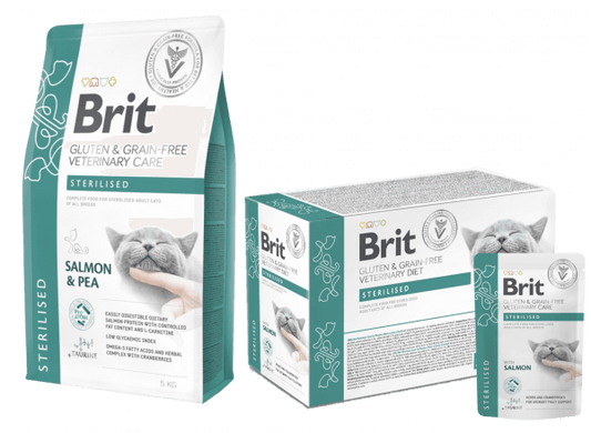 Pienso BRIT Grain Free Vet Diets Sterilised para gatos esterilizados sin cereales ni pollo