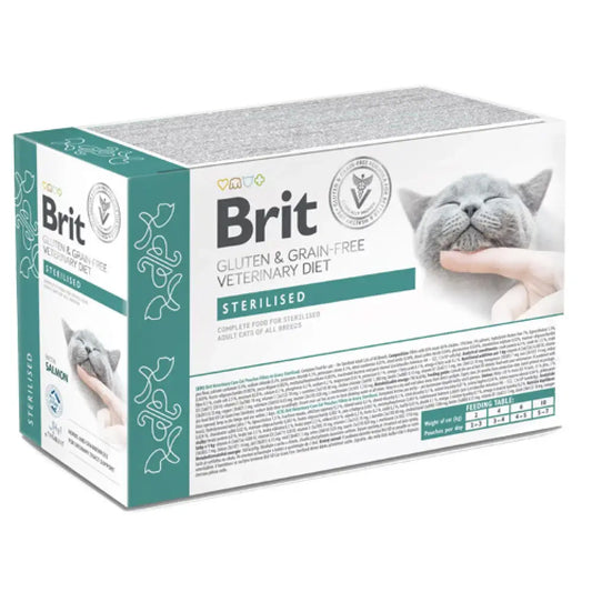 Comida húmeda BRIT Vet Diets Sterilised con salmón para gatos esterilizados