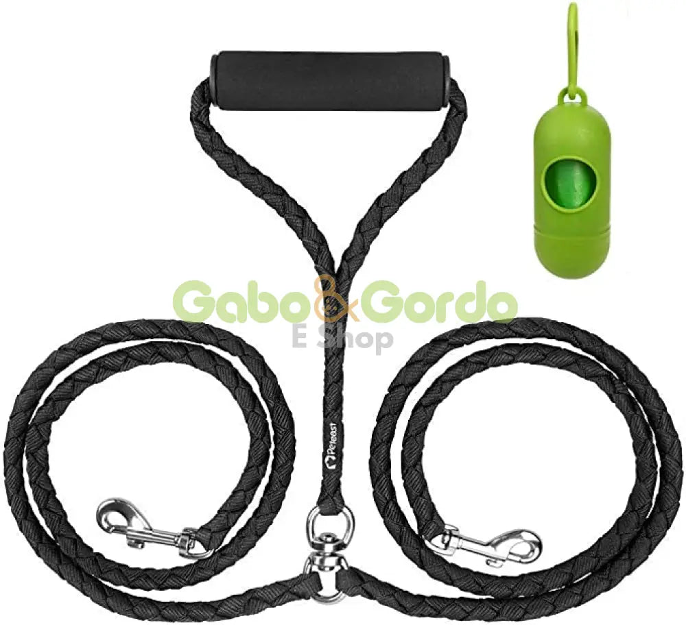 Correa Doble Caldwell Peteast Dog Leash de 137 cm para perros hasta 45 kg, con asas acolchadas y sistema antienredos