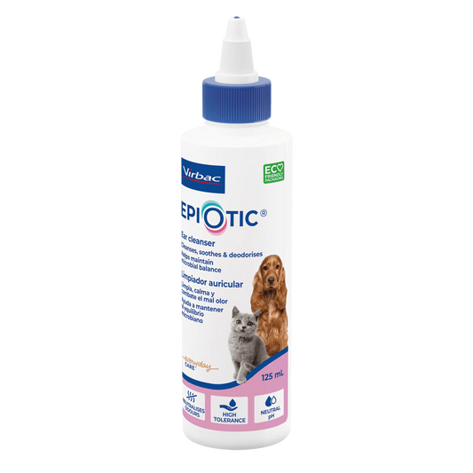 Limpiador auricular micelar Epiotic para perros y gatos – Virbac – Gabo y Gordo E Shop