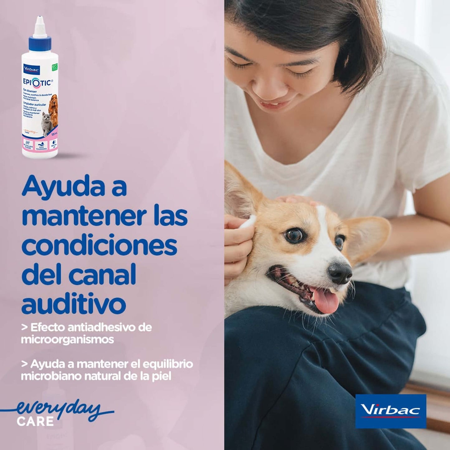 Limpiador auricular micelar Epiotic para perros y gatos – Virbac – Gabo y Gordo E Shop