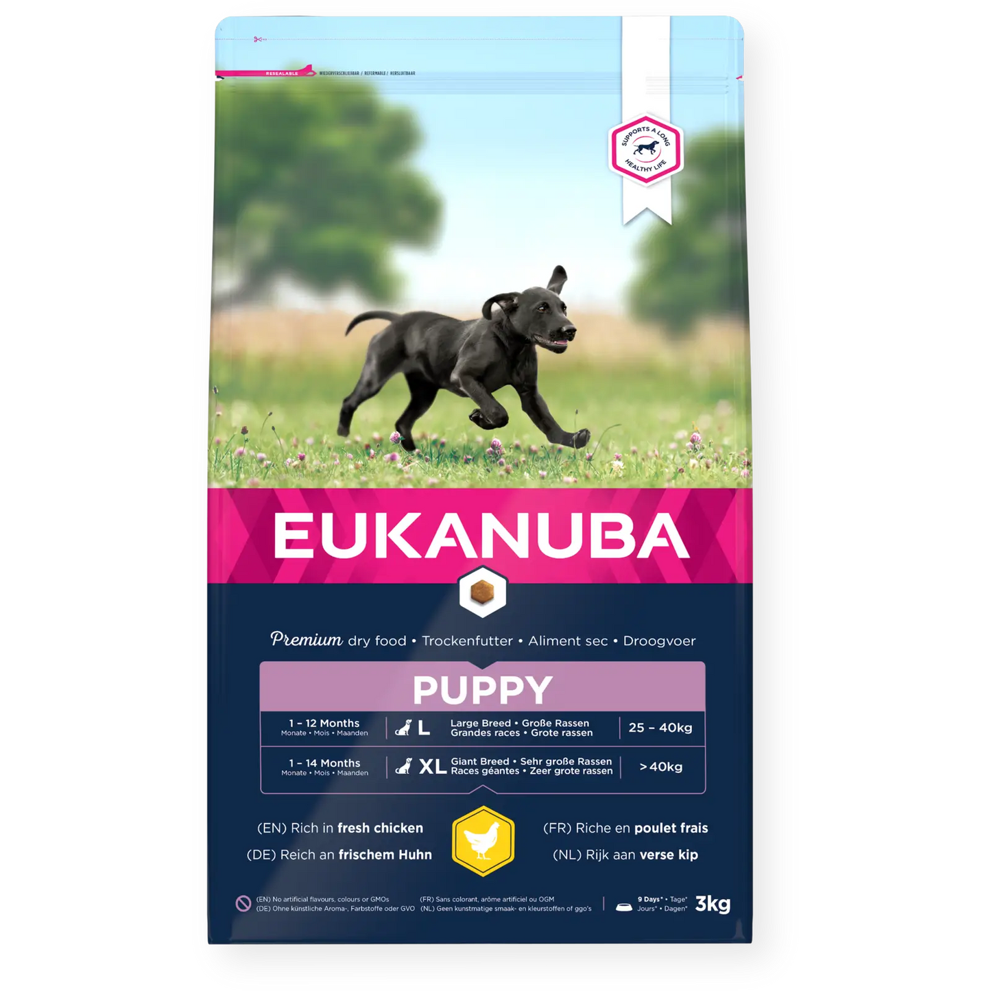 Saco de pienso Eukanuba Puppy para cachorro de raza grande con pollo fresco