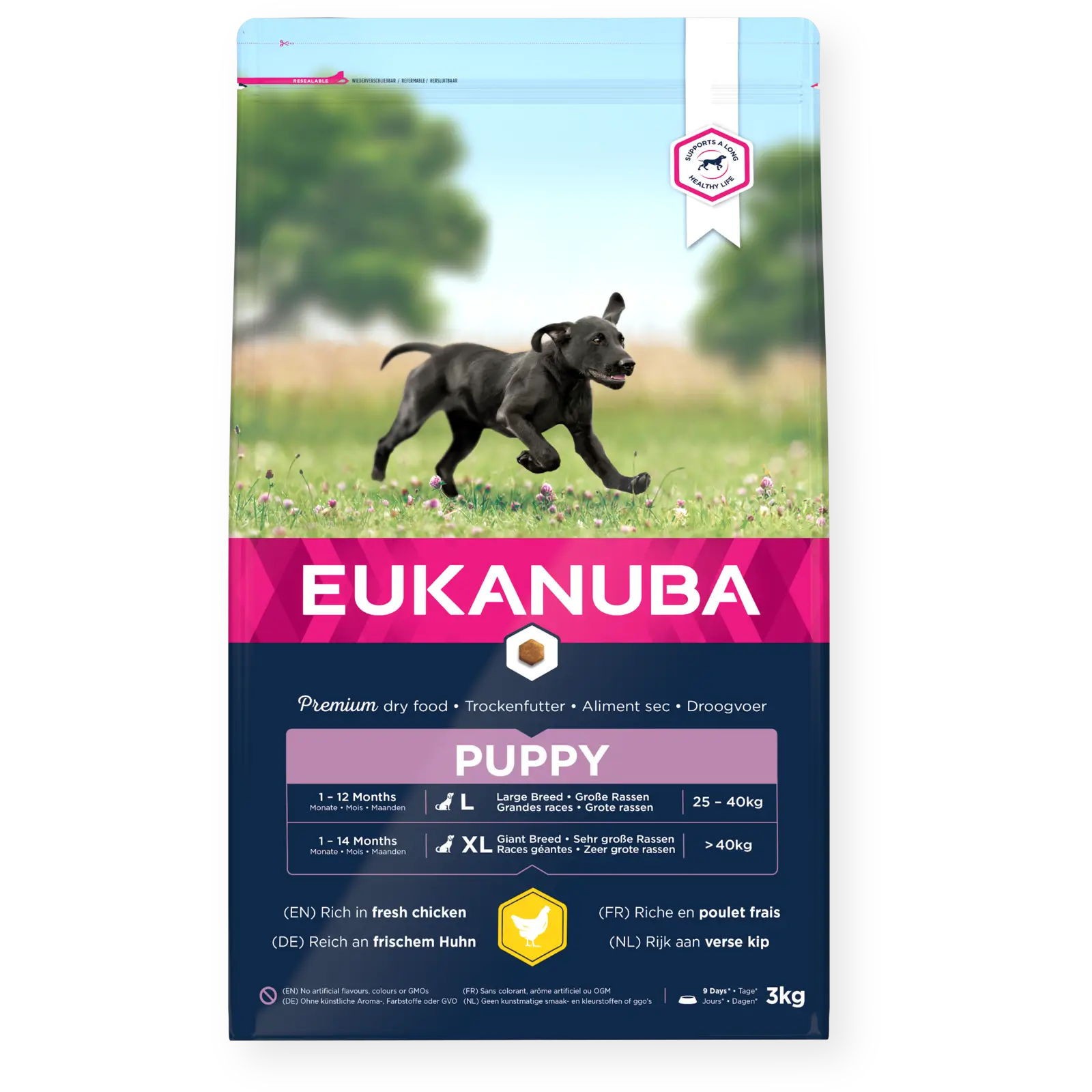Saco de pienso Eukanuba Puppy para cachorro de raza grande con pollo fresco