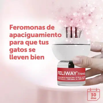 FELIWAY Friends Difusor con recambio de 48 ml para reducir peleas, estrés y conflictos entre gatos en el hogar. Disponible en Gabo y Gordo E Shop con envío en Canarias.