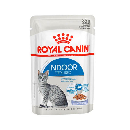 ROYAL CANIN Indoor Sterilised Gravy Pouch | Pack de 12 x 85 g para gatos Gabo y Gordo E Shop, la mejor tienda online en las Islas Canarias, España, tienda online para mascotas, perros, gatos, conejos, tortugas, animales, accesorios para mascotas en general. 
Gabo y Gordo E Shop in Canary Islands, the best store for pets, dogs, cats, rabbits, turtles, animals, pet accessories.