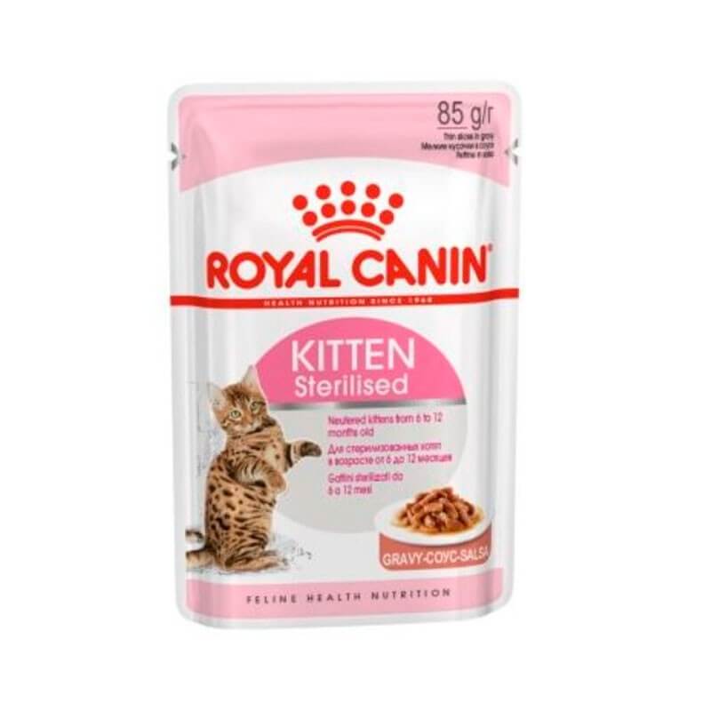 ROYAL CANIN Kitten Sterilised Gravy Pouch| Pack de 12 x 85 g para gatos