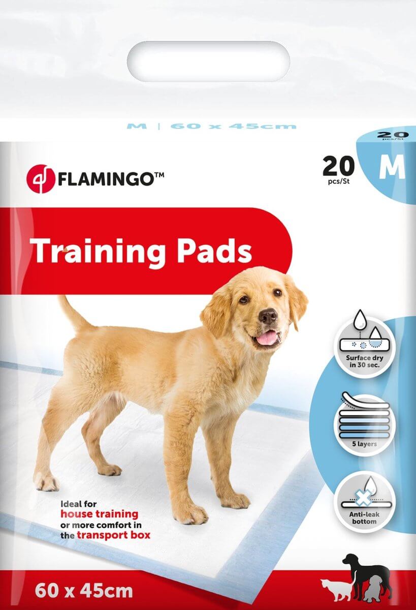 Empapadores Flamingo para perros y cachorros, alfombrilla absorbente de 5 capas para higiene y adiestramiento