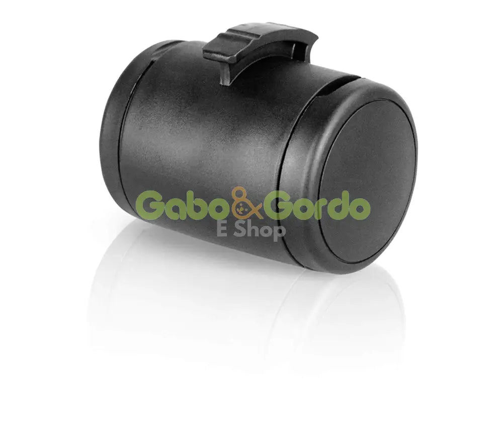 FLEXI Multi Box negro acoplado a correa para perros, porta croquetas o bolsas higiénicas, accesorio práctico para paseos