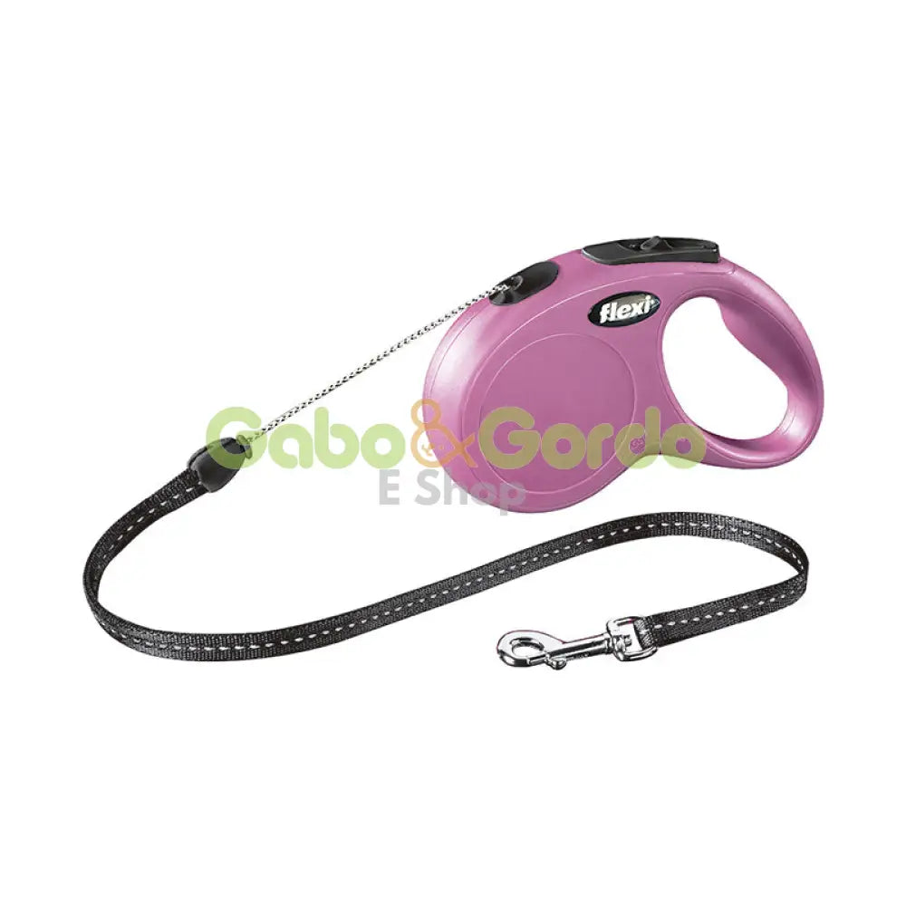 Correa extensible FLEXI NEW CLASSIC ORIGINAL rosa de 5 m para perros hasta 20 kg