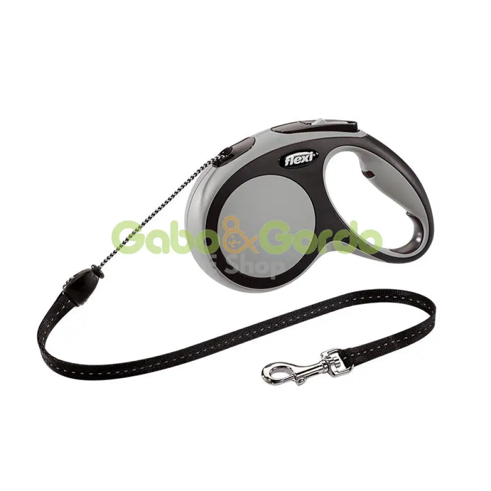 Correa extensible FLEXI NEW COMFORT gris de 5 metros para perros hasta 20 kg
