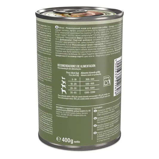 Comida húmeda holística para perros adultos con cordero sin cereales Made in Germany