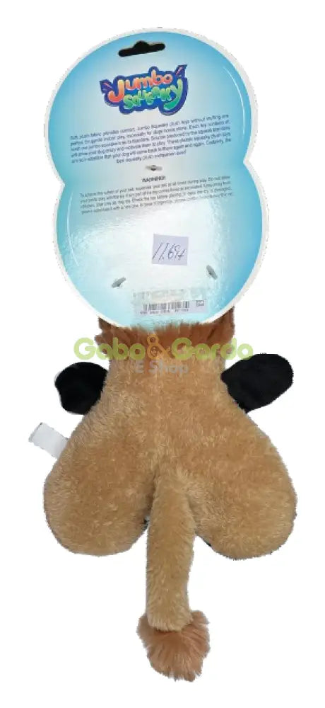 JUMBO Squeaky León 36 cm — juguete de peluche gigante con chirrido para perros grandes y pequeños (resistente y suave, envío en Gran Canaria y España)