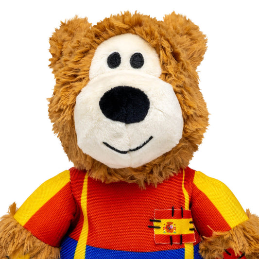 KONG Wild Knots Sport Bear España, peluche resistente para perros con cuerda interna anudada y chirriador para juegos interactivos.