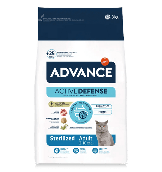 Pienso ADVANCE STERILIZED ADULT CAT GATO ADULTO ESTERILIZADO DE PAVO Gabo y Gordo E Shop, la mejor tienda online en las Islas Canarias, España, tienda online para mascotas, perros, gatos, conejos, tortugas, animales, accesorios para mascotas en general. 
Gabo y Gordo E Shop in Canary Islands, the best store for pets, dogs, cats, rabbits, turtles, animals, pet accessories.