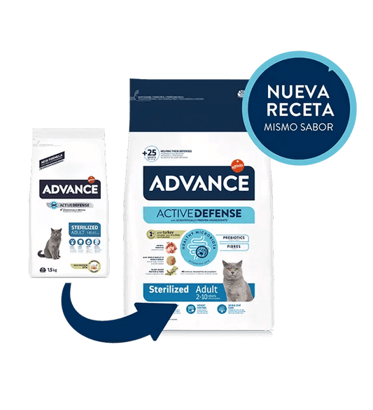 Pienso ADVANCE STERILIZED ADULT CAT GATO ADULTO ESTERILIZADO DE PAVO Gabo y Gordo E Shop, la mejor tienda online en las Islas Canarias, España, tienda online para mascotas, perros, gatos, conejos, tortugas, animales, accesorios para mascotas en general. 
Gabo y Gordo E Shop in Canary Islands, the best store for pets, dogs, cats, rabbits, turtles, animals, pet accessories.