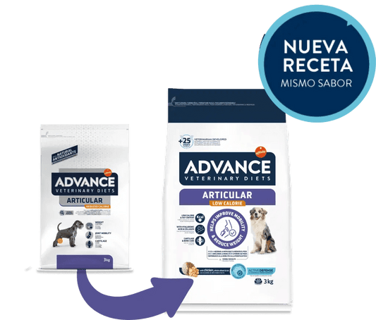 PIENSO ADVANCE VET Articular Reduced Calorie DOG ARTICULAR BAJO CALORIAS Gabo y Gordo E Shop, la mejor tienda online en las Islas Canarias, España, tienda online para mascotas, perros, gatos, conejos, tortugas, animales, accesorios para mascotas en general.