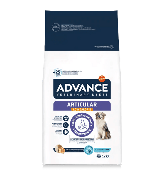 PIENSO ADVANCE VET Articular Reduced Calorie DOG ARTICULAR BAJO CALORIAS Gabo y Gordo E Shop, la mejor tienda online en las Islas Canarias, España, tienda online para mascotas, perros, gatos, conejos, tortugas, animales, accesorios para mascotas en general.