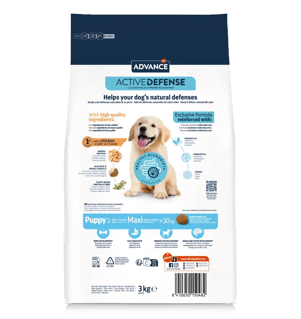 PIENSO ADVANCE PUPPY MAXI CACHORRO RAZA GRANDE Gabo y Gordo E Shop, la mejor tienda online en las Islas Canarias, España, tienda online para mascotas, perros, gatos, conejos, tortugas, animales, accesorios para mascotas en general. 
Gabo y Gordo E Shop in Canary Islands, the best store for pets, dogs, cats, rabbits, turtles, animals, pet accessories.