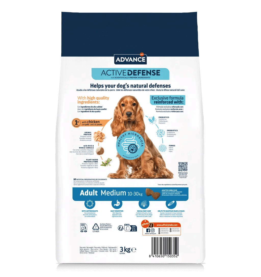 PIENSO ADVANCE ADULT MEDIUM DOG PERRO ADULTO RAZA MEDIANA Gabo&Gordo Pet Shop en Las Palmas de Gran Canaria tienda para mascotas, perros, gatos, conejos, tortugas, animales