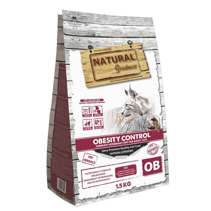 Natural Greatness Obesity Control – Pienso natural sin cereales para gatos con sobrepeso