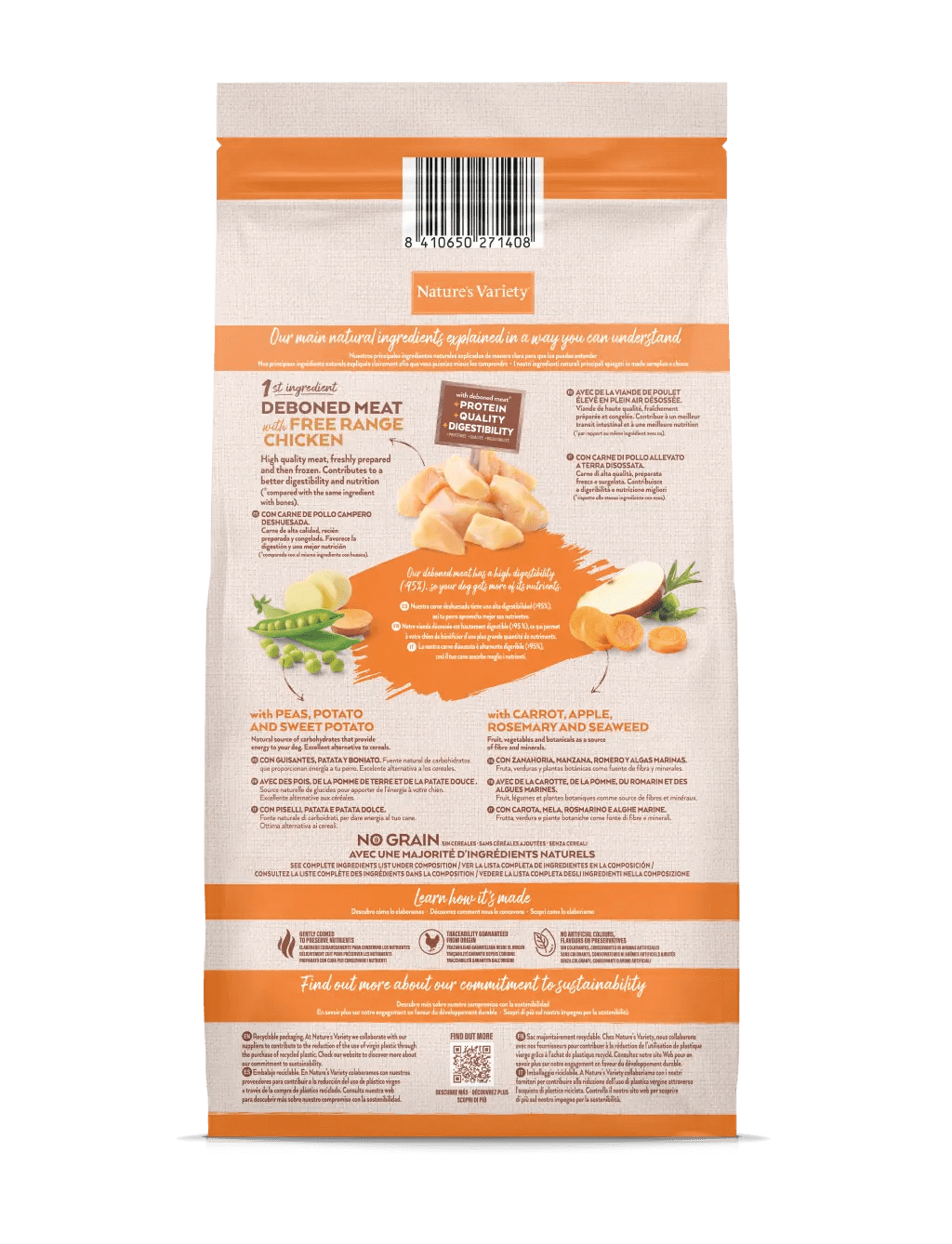 Pienso Nature's Variety Mini Adult sin cereales con pollo campero para perros pequeños – disponible en Gabo y Gordo E Shop con envío gratis en Gran Canaria