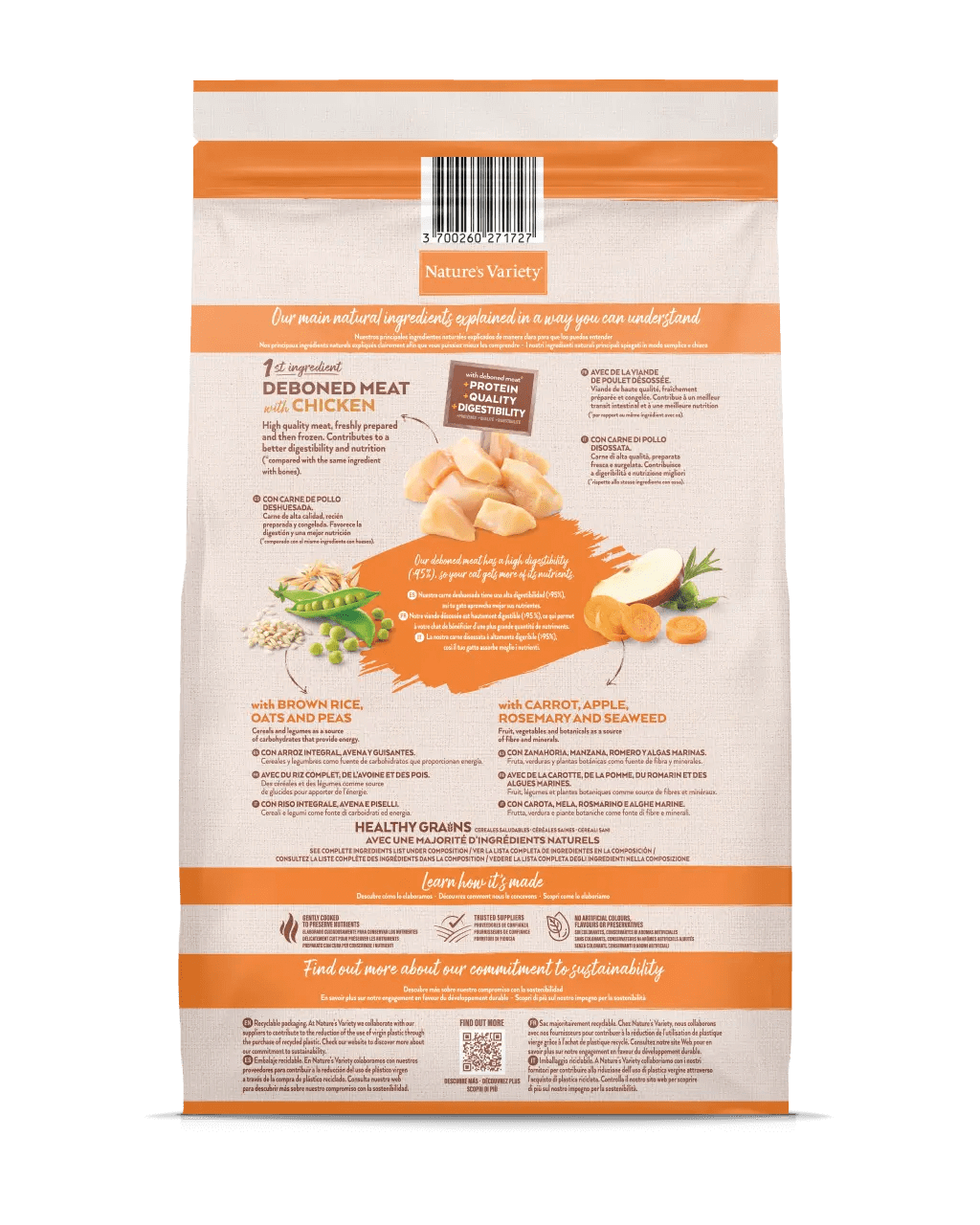 Pienso NATURE'S VARIETY Original sabor Pollo para gato adulto – Gabo y Gordo E Shop