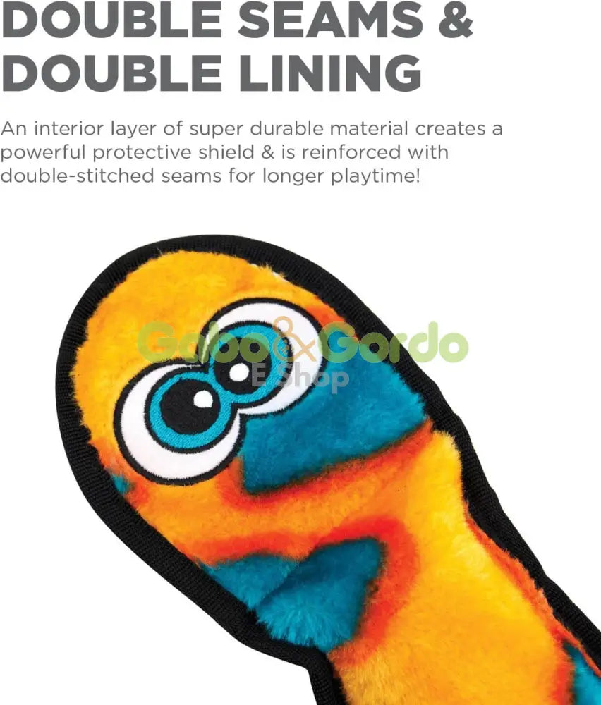 OUTWARD HOUND Invincibles Serpiente peluche resistente con chirriadores para perros