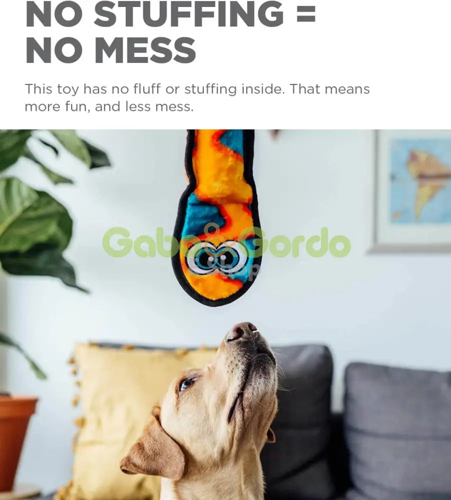 OUTWARD HOUND Invincibles Serpiente peluche resistente con chirriadores para perros