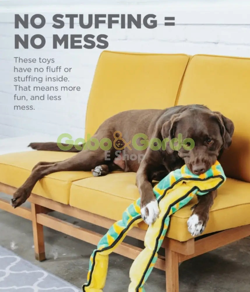 OUTWARD HOUND Invincibles Serpiente peluche resistente con chirriadores para perros