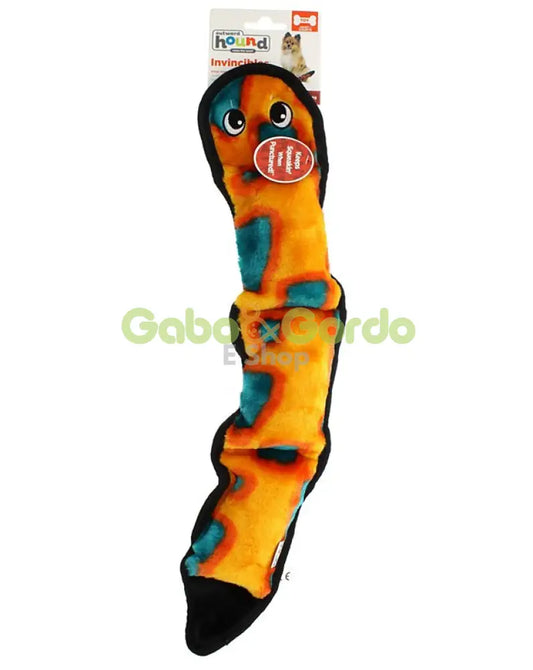 OUTWARD HOUND Invincibles Serpiente peluche resistente con chirriadores para perros