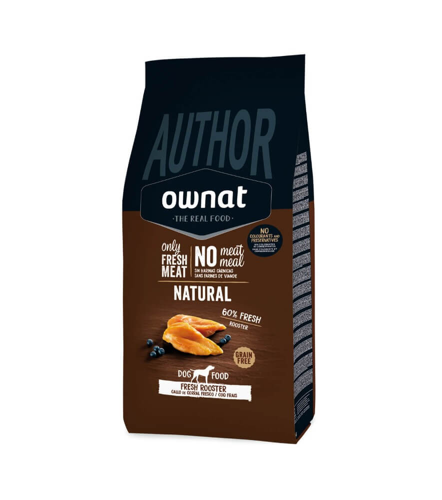 Ownat Author Rooster – Pienso natural sin cereales con gallo fresco