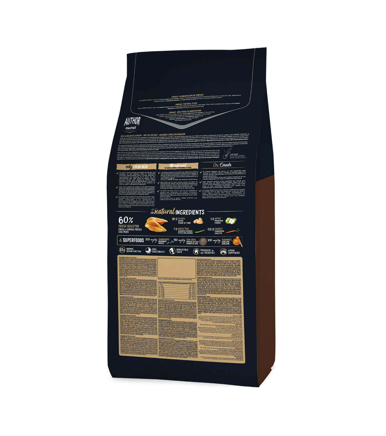 Ownat Author Rooster – Pienso natural sin cereales con gallo fresco