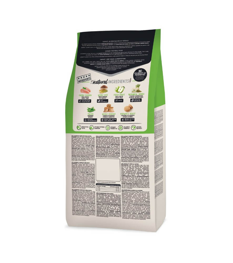 OWNAT Classic Hairball Cat – Pienso natural para gatos que elimina las bolas de pelo y cuida su digestión