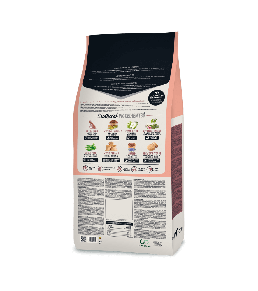 OWNAT Classic Monoproteico Cordero pienso para perros sensibles