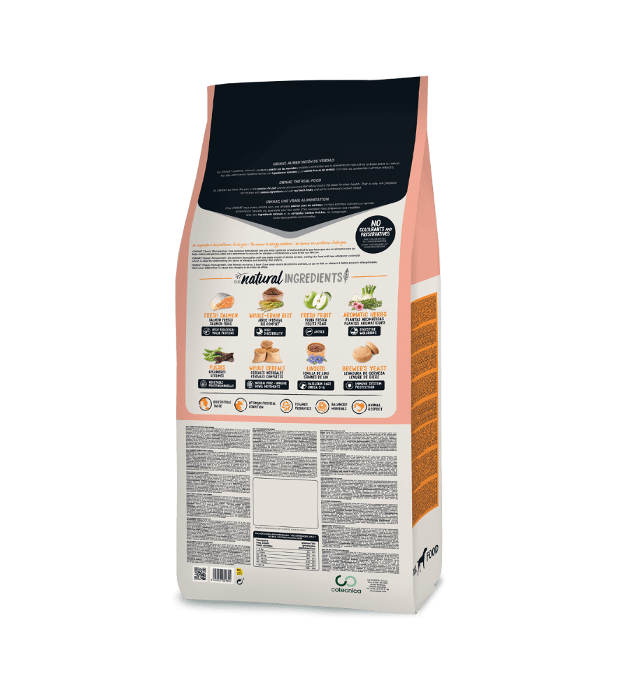 OWNAT Classic Monoproteico Salmón pienso natural para perros
